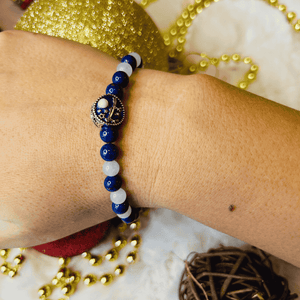 Bracelet en Lapis Lazuli 7A et Angelite