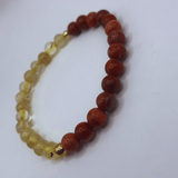 Bracelet Quartz Rutile et Jaspe Rouge