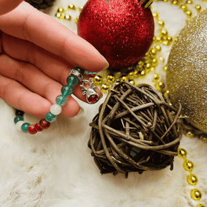 Bracelet en Quartz Vert, Agate Rouge et Angélite