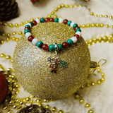 Bracelet en Malachite, Howlite et Agate Rouge