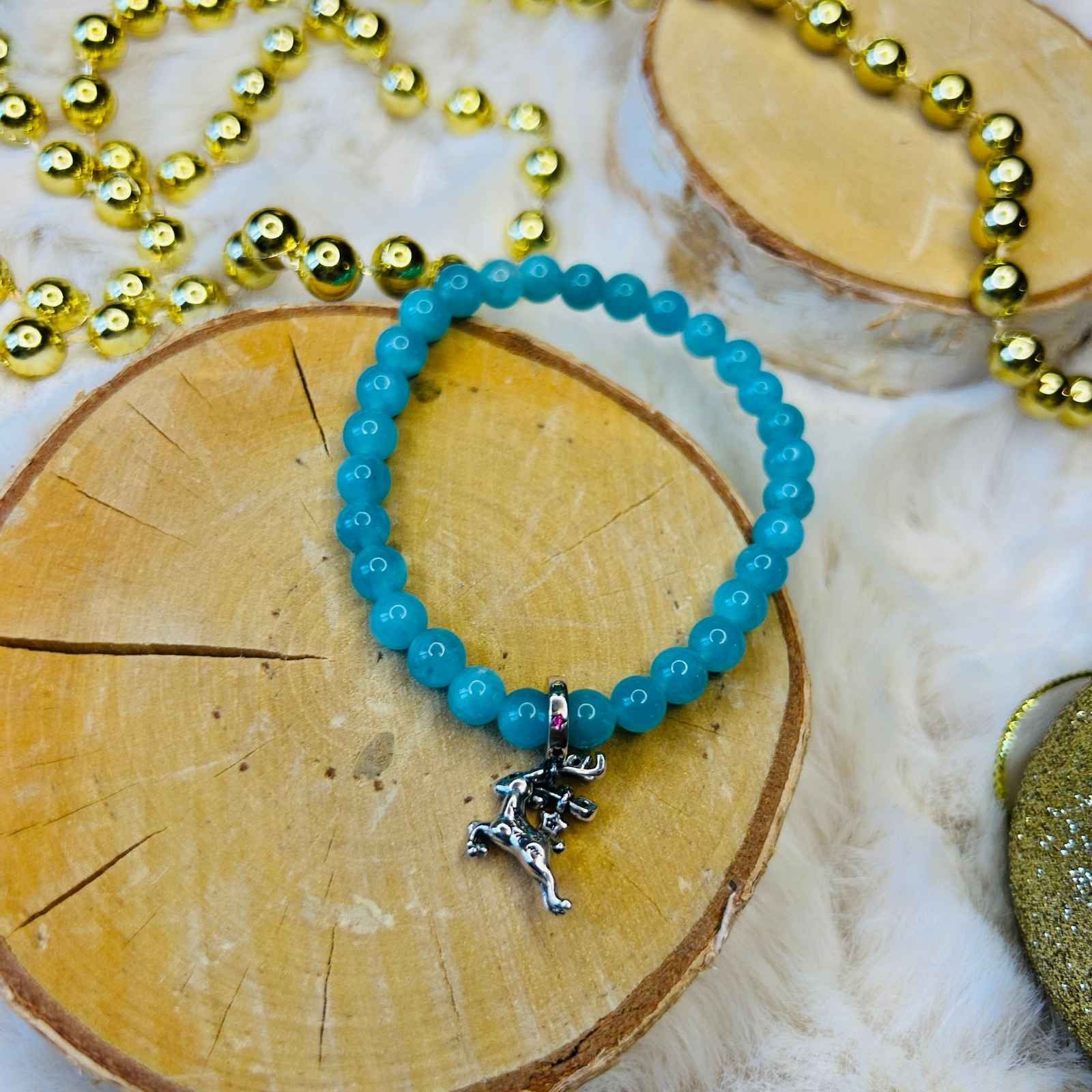 bracelet en amazonite 6 mm cadeau noel idée cadeau 