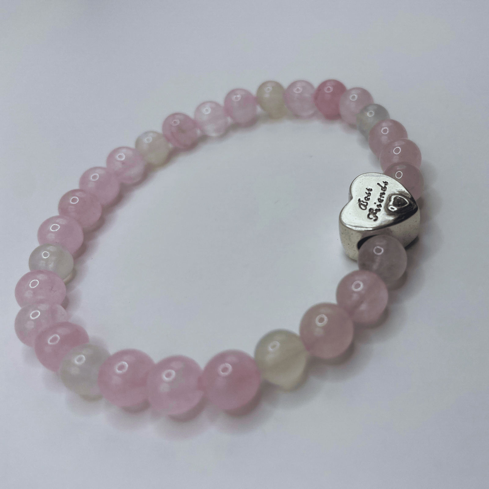 Bracelet Quartz rose/Pierre de lune 5A "Best Friends"