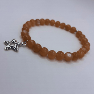 Bracelet Pierre de lune pêche orange