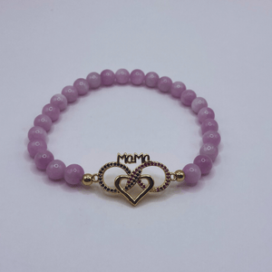 Bracelet Kunzite avec pendentif "Mama"