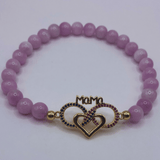 Bracelet Kunzite avec pendentif "Mama"