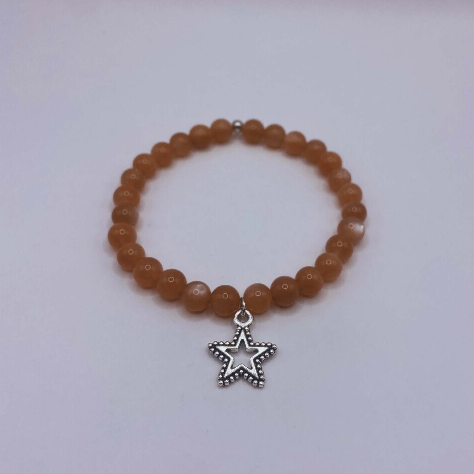 Bracelet Pierre de lune pêche orange