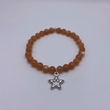 Bracelet Pierre de lune pêche orange