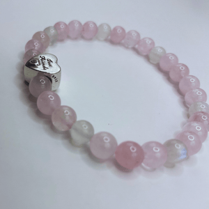 Bracelet Quartz rose/Pierre de lune 5A "Best Friends"