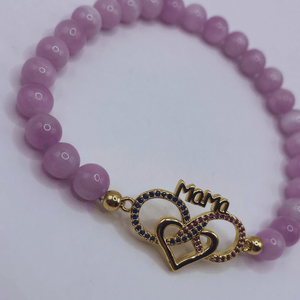 Bracelet Kunzite avec pendentif "Mama"