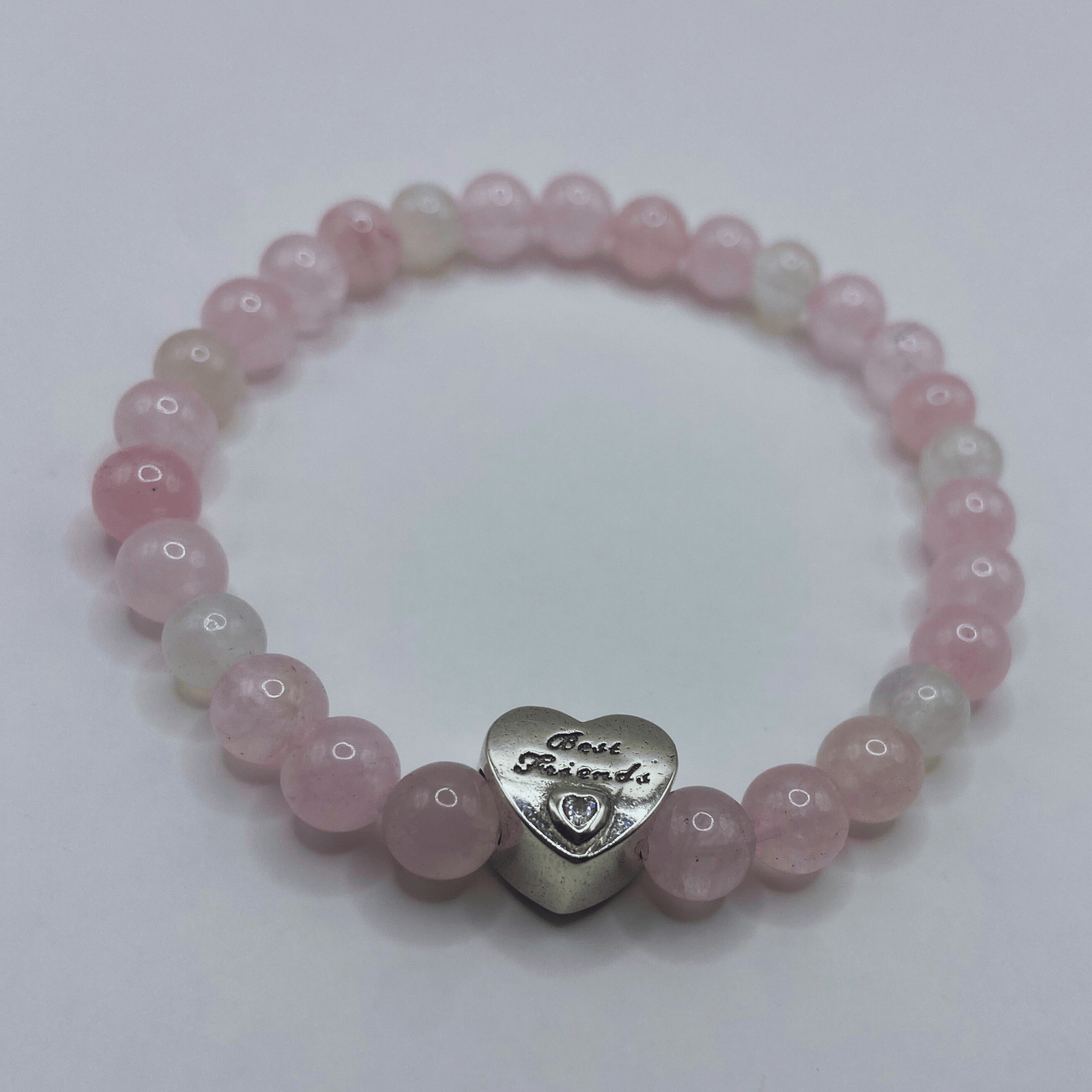 Bracelet Quartz rose/Pierre de lune 5A "Best Friends"