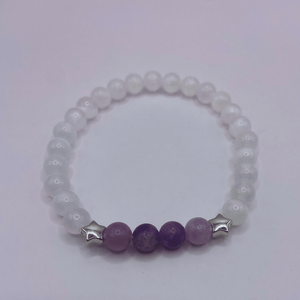 Bracelet Sélénite et Lépidolite